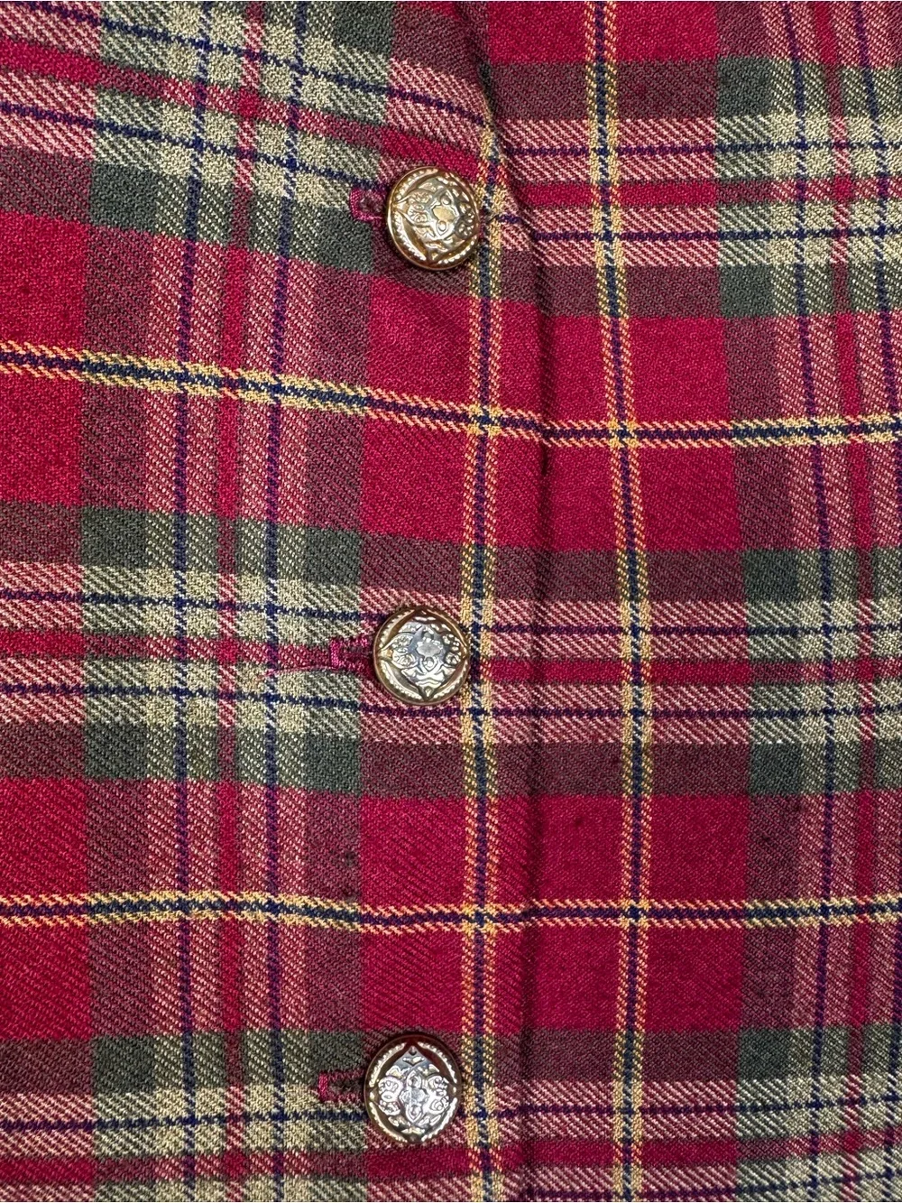 Vintage 90s Counterparts Plaid Vest & Shorts 2 Piece Set S 10